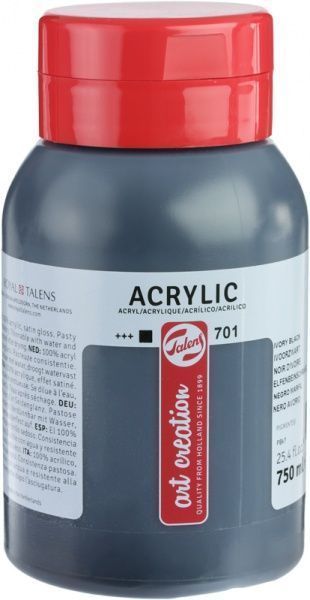 Краска акриловая (701) Черная слоновая кость 750 мл Talens Art Creation Royal Talens