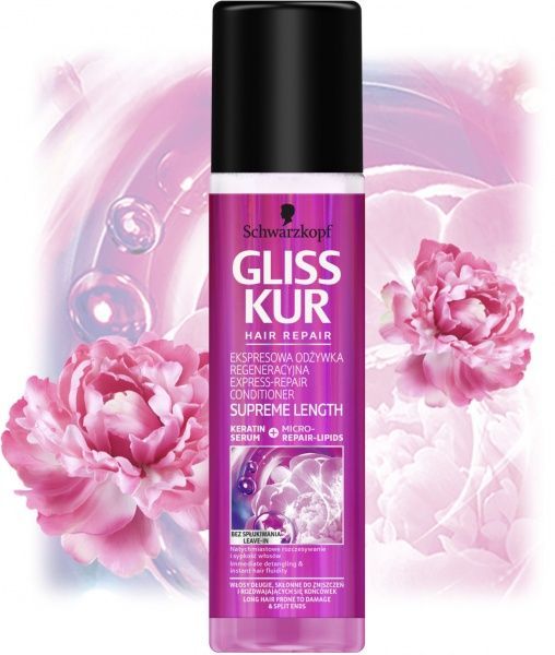 Экспресс-кондиционер Gliss Kur Supreme Length для длинных склонных к повреждениям и жирности волосам 200 мл