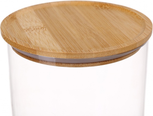 Емкость для хранения с бамбуковой крышкой 1700 мл стекло Koopman