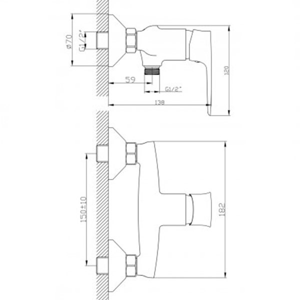 Змішувач для душу Imprese Labe 15175