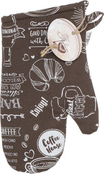 Прихватка-варежка Brown Breakfast коричневый Прованс 