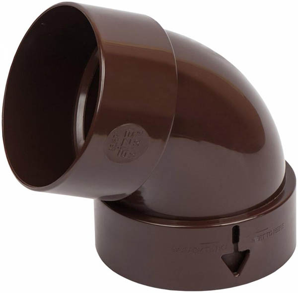 Коліно труби Giza 67° 85 мм коричневий 