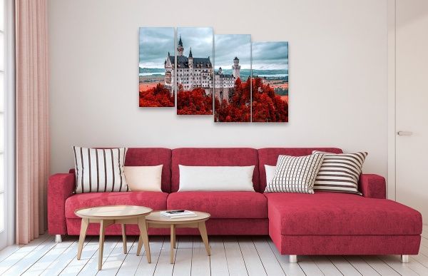 Картина модульная 4 части Замок MK115 100x65 см 