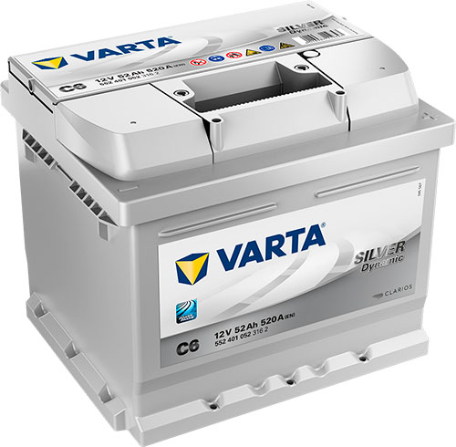 Акумулятор автомобільний Varta SILVER DYNAMIC 52А 12 B 552401052 «+» праворуч