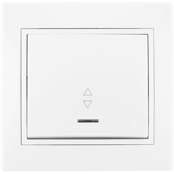 Выключатель проходной одноклавишный Lezard Mira с подсветкой 10 А 250В IP20 белый