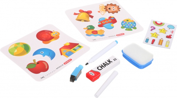 Мольберт двухсторонний Huamei магнитный 41х40х7.7 см с набором голубой HM1128B