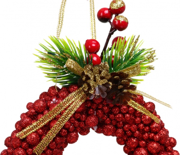 Декоративная подвеска Шар с декором 12 см красный HL21-25