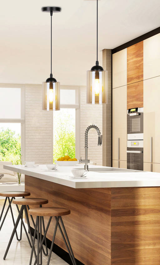 Люстра подвесная Candellux Bistro 1xE27 черный/янтарный 31-00569