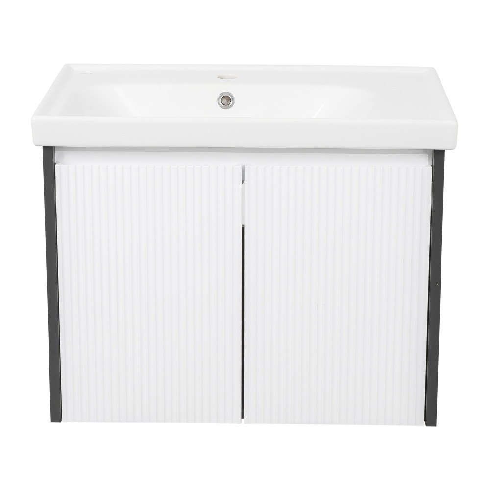Тумба підвісна Aqua Rodos БАРСЕЛОНА з умивальником Frame 70 см антрацит-белый