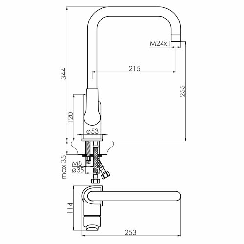 Смеситель для кухни RJ KARPER RJFA056-02CH