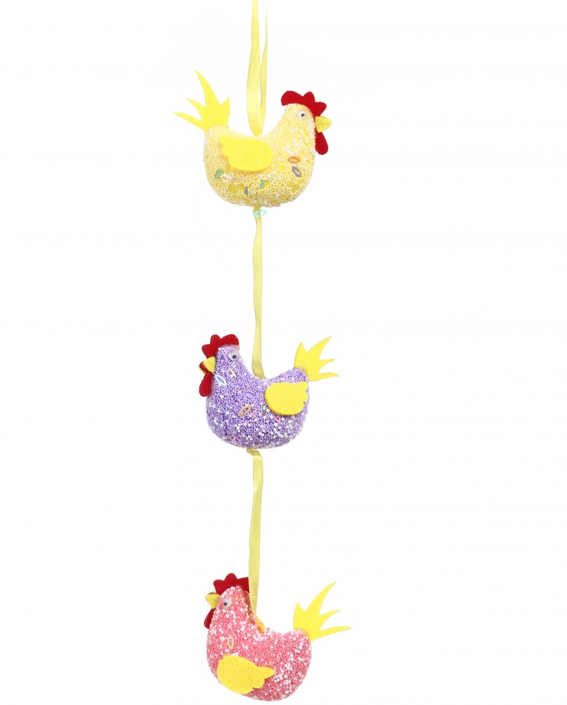 Декоративная подвеска 8 см Петушок в ассортименте 37108-5