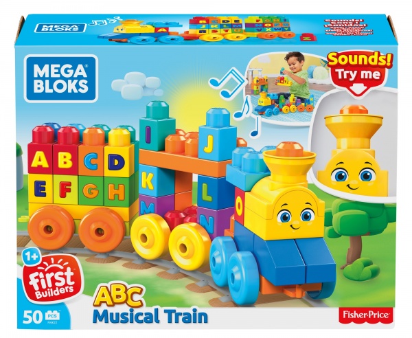Конструктор-паровозик Mega Bloks ABC Musical Train FWK22