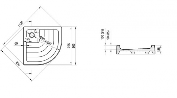 Піддон Ravak Ronda 80 PU білий A204001120