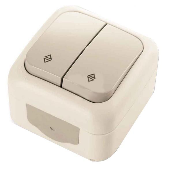 Вимикач подвійний прохідний Viko Palmiye IP54 кремовий