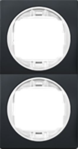 Рамка двомісна Aling-Conel Eon вертикальна чорно-білий E6711,E10