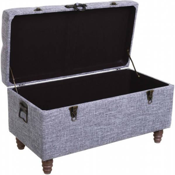 Скриня-пуф Shic B темно-сірий, 82,5х42х47 см тканина 