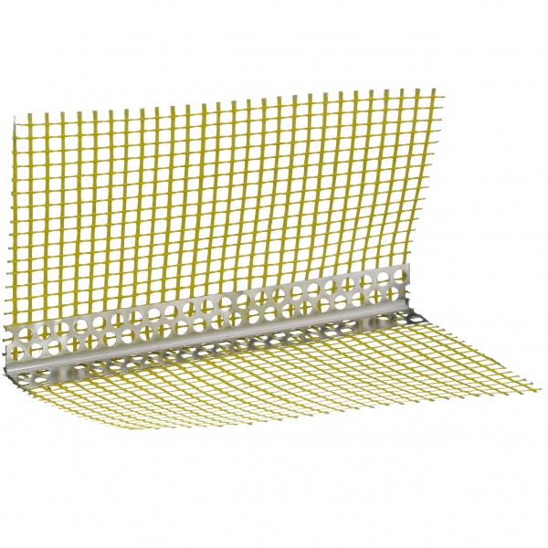 Уголок перфорированный алюминиевый ШТУКАТУР с сеткой 100х100 мм 2,5 м 