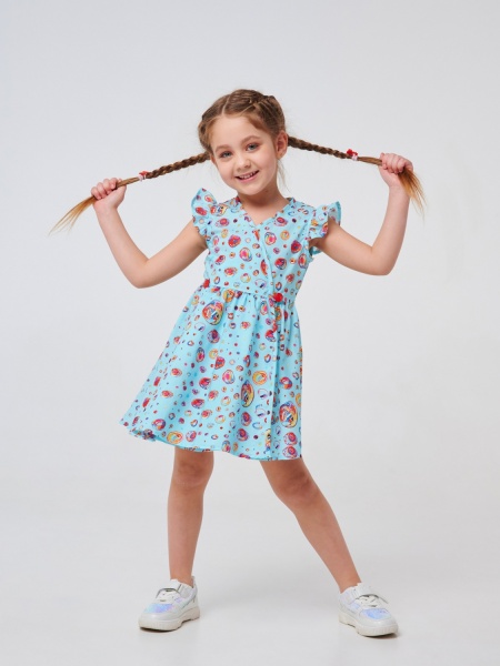 Платье Smil 120351 р.98 голубой с рисунком 