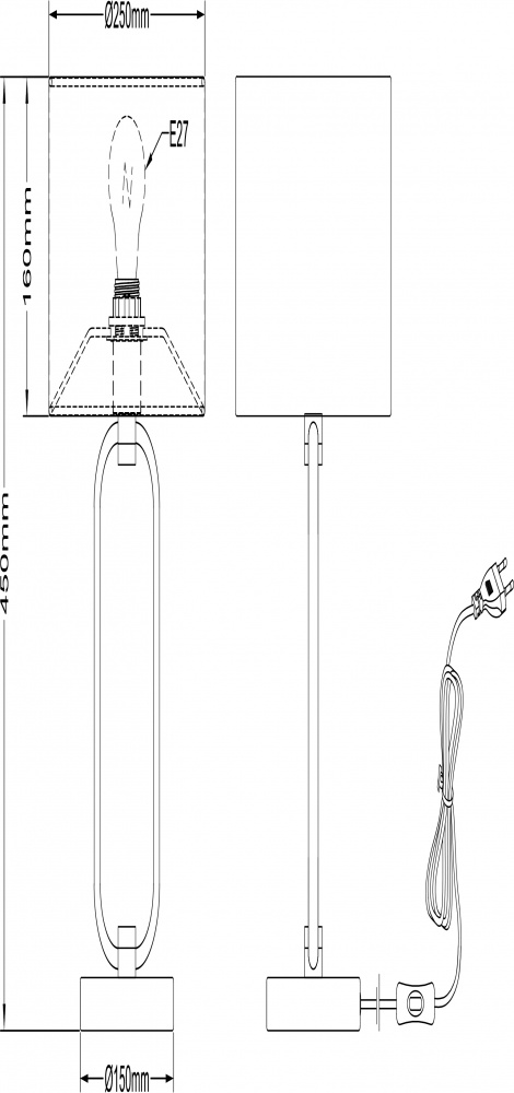 Настольная лампа Sensio Houston 1x40 Вт E27 никель/белый ALB-T00628-SN-E