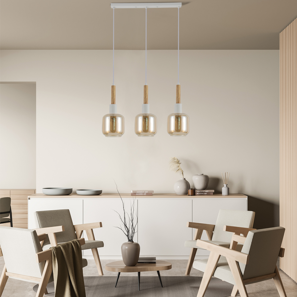 Люстра підвісна ARDERO Denver E14 білий/золото BL1433-2