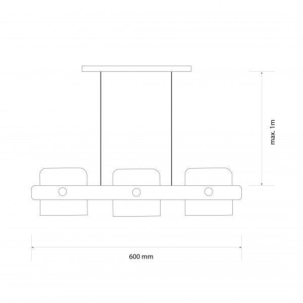 Підвіс Светкомплект RL 160 3x40 Вт E27 чорний 