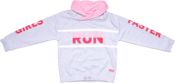 Свитшот LINCOLN&SHARKS р.134 серый/красный/розовый 