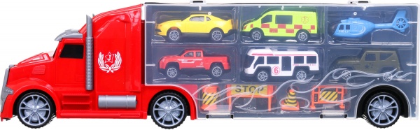 Ігровий набір Shantou місто вантажівка-кейс 42x9x13 см червоний 666-01K