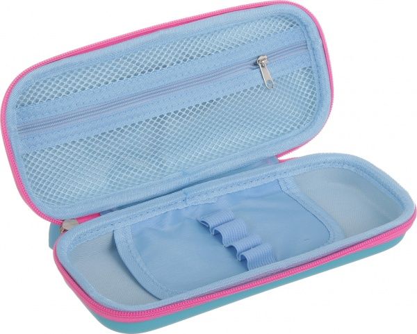 Пенал шкільний Єдиноріг блакитний із рожевим