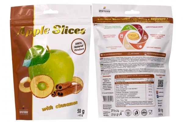 Снеки Spektrumix слайси яблучні с корицею 50 г 