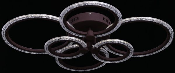 Люстра стельова Victoria Lighting Powder/PL6 з пультом ДК 132 Вт чорний із білим Powder/PL6 