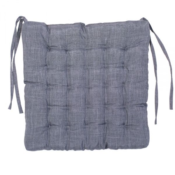 Подушка на стул Гавана квадрат стеганая 38х38х5 серый
