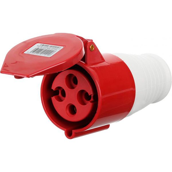 Розетка силовая переносная с заземлением UP! (Underprice) 3p+PE (224) 380В 32А IP44 серый