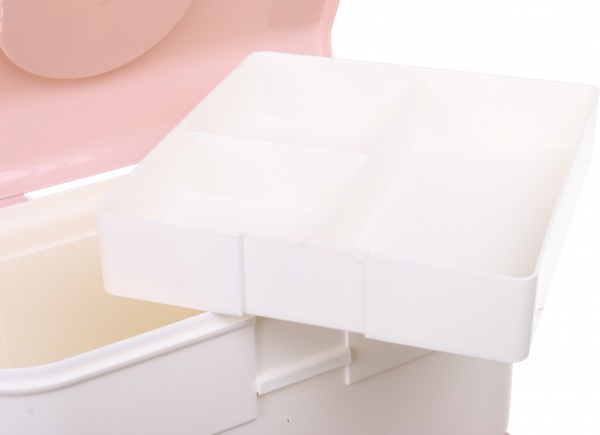 Органайзер для косметики багаторівневий з шухлядами 32х20х25 см білийрожевий 