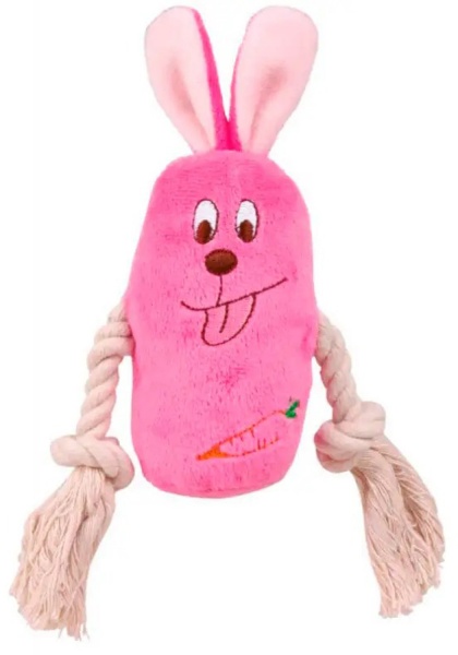 Игрушка Trixie для собак Сквикер с веревкой плюш 13 см в ассортименте 3618