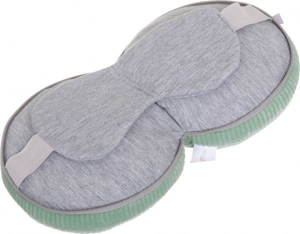 Подушка дорожня кругла з маскою зелений Home Line