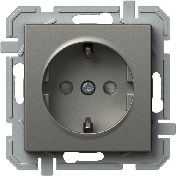 Розетка с заземлением TEM Logiq титан VQ10TIXO-U