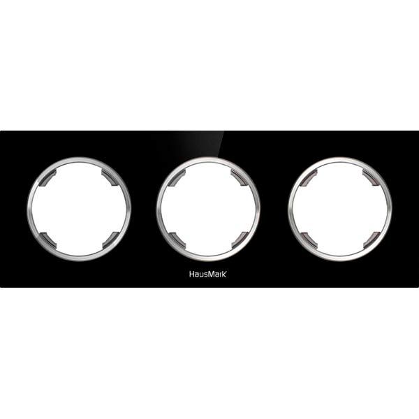 Рамка трехместная HausMark Bela универсальная черное стекло SNG-FRG.RD20G3-BK