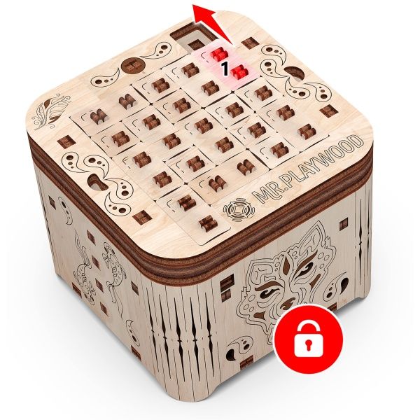 Деревянный 3D-конструктор Mr.Playwood шкатулка «Тайна тигра» 10606