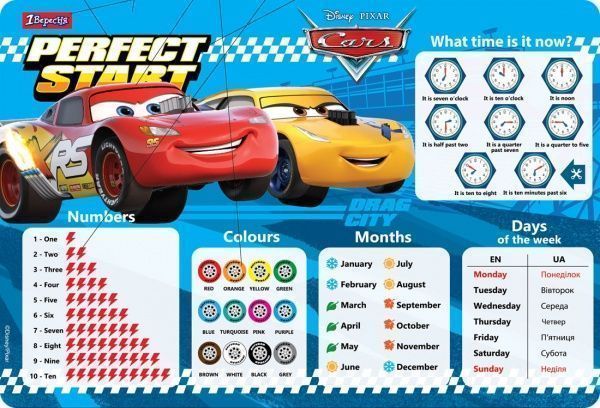 Підкладка для письма Cars 43x31 см 491864 1 вересня