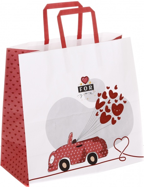 Пакет бумажный 320х150х300 белый с ручками