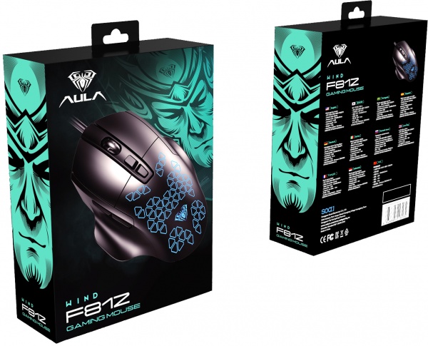 Мышь Aula игровая проводная F812 Wired gaming mouse with 7 keys black (6948391213132) 