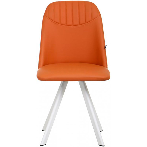 Стілець обідній Nowy Styl MILANA 4L WHITE (BOX-2) (CH) ECO-72 білий/помаранчевий