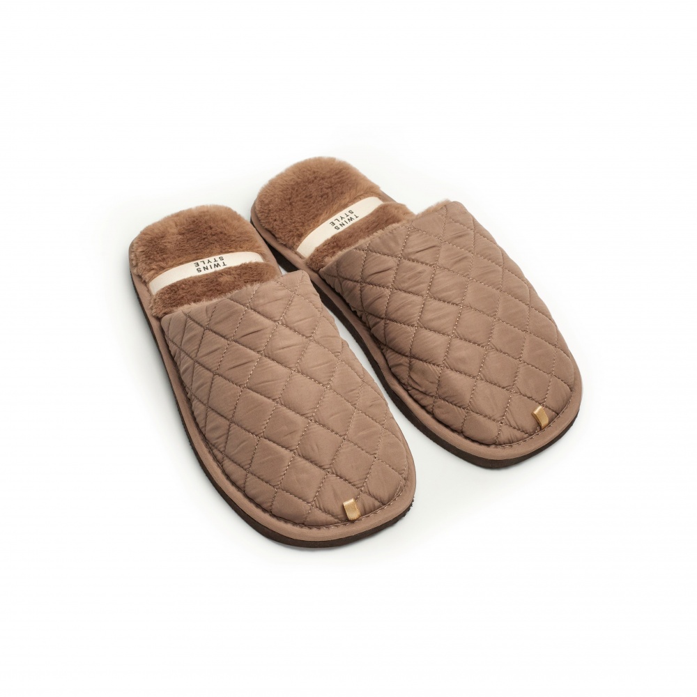 Тапки домашние Twins HS-LUX стеганные 15887 р.44/45 коричневый