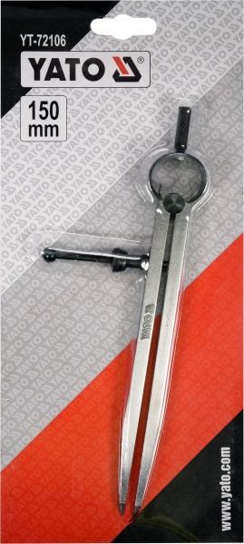 Циркуль YATO YT-72106 разметочный, с винтовым фиксатором, L = 150 мм