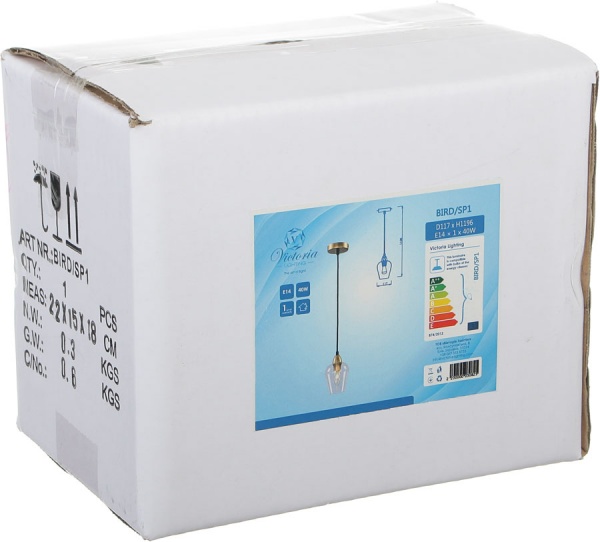 Люстра подвесная Victoria Lighting 1x40 Вт E14 золотой 