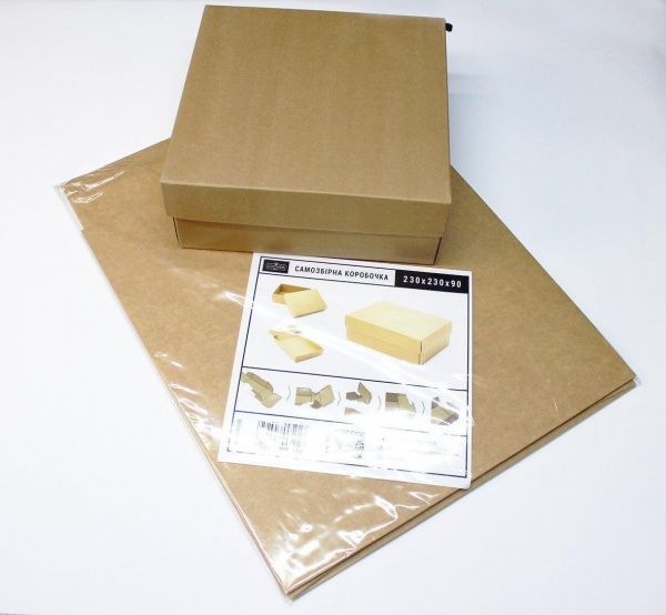  Коробка самосборная крафтовая (230х230х90)