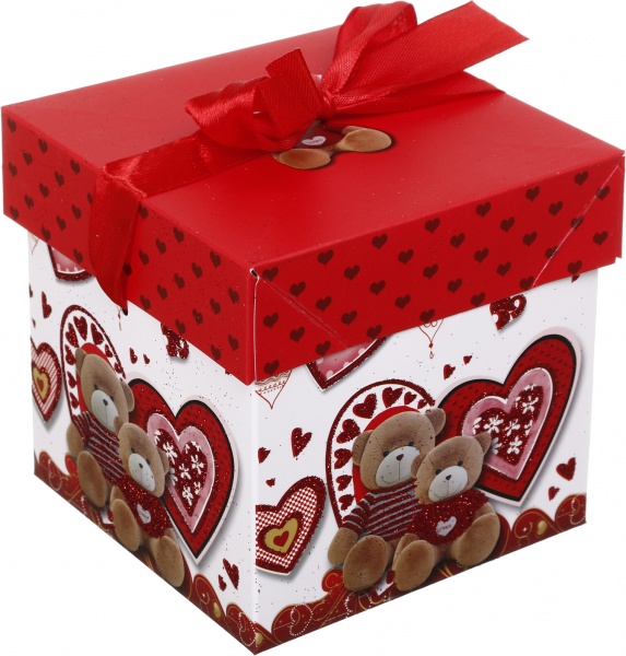 Коробка складная Цветы/сердца 10,8x10,8x10,8 см (EBXSS9850)