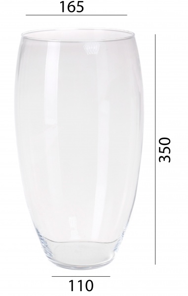 Ваза скляна Wrzesniak Glassworks Класік 17-317P 35 см прозора 