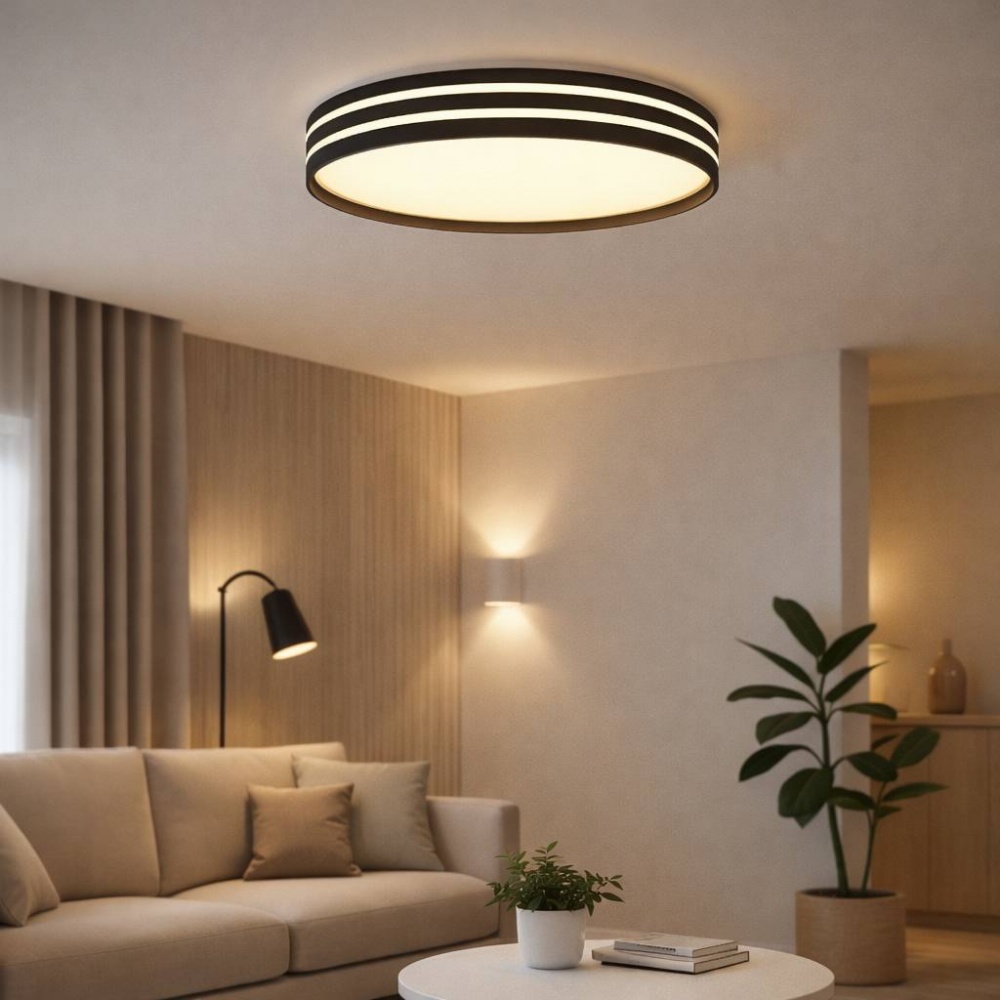 Світильник стельовий Sensio FINA з пультом 60 Вт білий із чорним 3000-6500 К LED-SENS-FINA-60