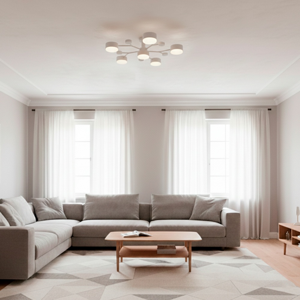 Люстра стельова Eurolamp Iron Glow 6xGX70 білий LED-LR-6хGX70(white)